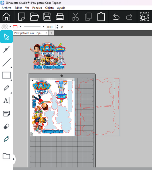 Cake topper Paw Patrol Archivo Digital Silohuette Cameo y pdf